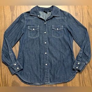 NEW WestBound Western Denim Pearl Snap Button up long sleeve shirt Lightweight